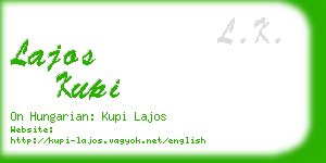 lajos kupi business card